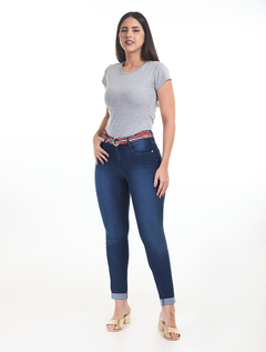 Calça Cigarrete Escura Barra Virada Trentino-Jeans 1763113