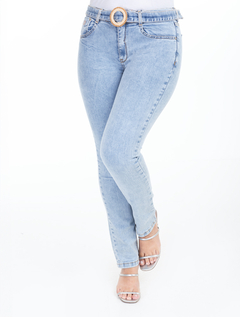 Calça Reta Clara C Cinto Sarkozi-Jeans 1763391 na internet