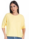 Blusa Ampla Amarelo Claro Malha Kamy 2890622