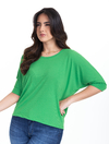 Blusa Ampla Verde Malha Canelada 2890668