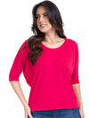 Blusa Ampla Pink Malha Canelada 2890673