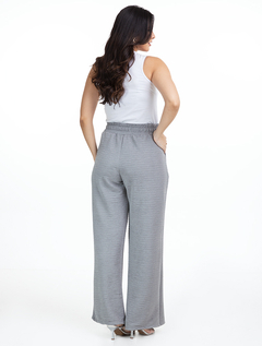 Calça Pantalona Cinza Malha Texture 2890693 - comprar online