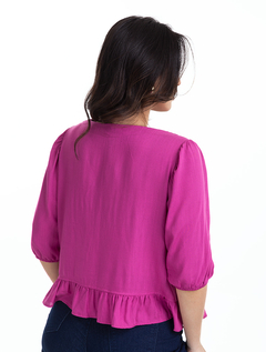 Blusa Cropped Pink Tecido Plano 2910046 - comprar online