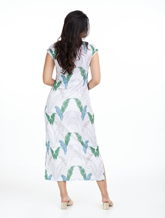 Vestido Midi Estampado/Verde Malha Canelada -3290071 - comprar online