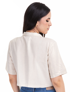 Blusa Bege/Brilho Semi Cropped 3440035 - comprar online