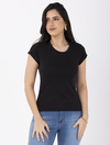 Blusa Baby Look Preta Malha Suede 8750033