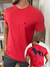 Camiseta Acostamento Lobo Costas Básica - Vermelho Hibisco - Outlet V8