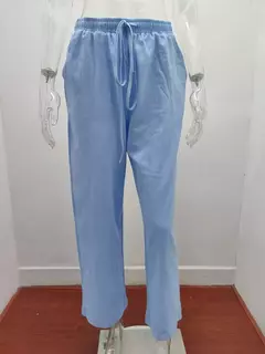 Calça de cintura alta de perna larga feminina, calça de linho de algodão, monocromática, cânhamo, casual, respirável, esportiva, solta, feminina, verão, outono