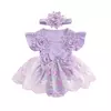 3d flor verão bebê meninas macacão princesa malha roupas recém-nascidos rendas retalhos plissado bodysuit vestido bandana crianças roupas