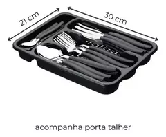 Jogo De Talheres 25 Peças Completo Conjunto Aço Inox + Organizadora Faqueiro Cozinha Gourmet- Entrega Rápida Para Todo o Brasil - comprar online