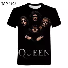 Camiseta de manga curta grande para homens e mulheres, tops punk, roupas com gola O, banda de rock britânico Queen estampada 3D, moda casual, nova - comprar online