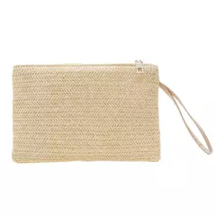 Moda feminina boêmio tecido embreagem wristlet saco casual senhoras praia verão cor sólida pequenas bolsas bolsa branco bege presentes na internet