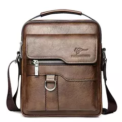 Canguru-Bolsa de ombro lateral de couro para homens, bolsa crossbody, mensageiro de negócios, bolsa masculina, presente do marido, marca de luxo