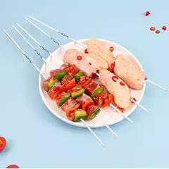 Espeto de churrasco em aço inoxidável, espetos reutilizáveis BBQ Kebab para acampamento ao ar livre, ferramentas de piquenique, cozinhar ferramentas, 10 pcs, 15pcs - Wolf Magazine