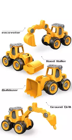 Porca Desmontagem Carregando Descarga Engenharia Caminhão Escavadeira Bulldozer Montessori Educação Brinquedo Criança Parafuso Criativo Ferramenta Carro