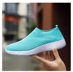 Imagem do Tênis slip-on vulcanizados para mulheres, sapatos baixos, mocassins ambulantes, plus size 42, alta qualidade