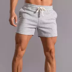 Shorts casuais masculinos de corrida, bolsos laterais, shorts com zíper 100% algodão, alta qualidade, moda ao ar livre, novo, verão