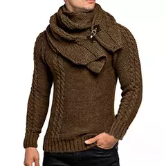 Suéter de malha de gola alta masculino, pulôver fino de manga cheia, malhas grandes, jumpers casuais, outono, inverno - comprar online