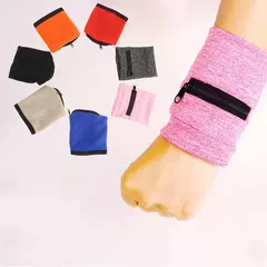 Imagem do Saco de corrida com zíper, Bolsa de carteira de pulso, Basquete e Yoga Sweatband, Saco de braço esportivo