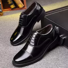 Imagem do Sapatos de couro rachado para homens, sola de borracha, vestido de negócios e escritório, tamanho estendido 36 37 38 39 40 41 42 43 44 45 48, 2024