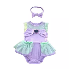 Baby Romper TUTU Vestido Com Headband Infantil Baby Princess Girl Roupas Tamanho 3-18M Cute Design Baby Dress Party Trajes - loja online