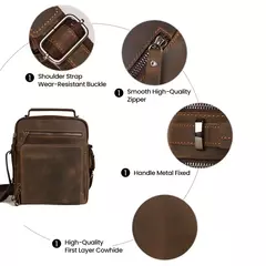 JOYIR-Bolsas vintage de couro genuíno para homens, bolsa de ombro pequena, bolsas casuais do escritório, bolsa tiracolo, nova moda na internet