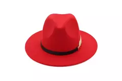 Chapéu Fedora feminino com cinto de pérolas, boné Trilby Vintage, chapéu Panamá de feltro, lã quente, jazz feminino