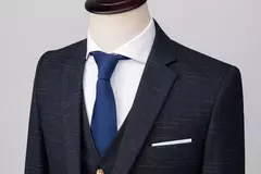 Blazer colete calças masculinas terno de moda boutique xadrez casual negócios masculino noivo casamento smoking vestido 3 pçs ou 2 pcs conjunto smoking na internet