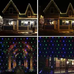 Impermeável Net Mesh Luzes LED, Fada Cortina, Guirlanda, Exterior, Jardim, Decoração de Casamento, Festa de Natal, 3m, 6m, 12m na internet