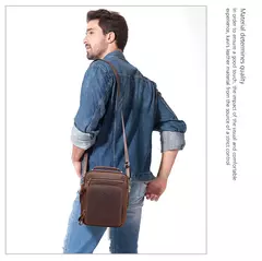 HumerPAUL-Bolsa de ombro de couro genuíno para homens, sacos transversais vintage, de grande capacidade, sacola masculina do mensageiro, bolsa de viagem na internet