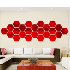 Hexagon 3D Espelho Adesivo de Parede, Sala Adesivos, Decoração do Quarto, Banheiro, Decoração de Casa, Vários tamanhos, DIY TV Fundo - Wolf Magazine