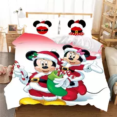 Natal mickey minnie jogo de cama capa edredon fronha casa têxtil roupa crianças presente cama king size conjunto - Wolf Magazine