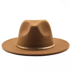 Imagem do Chapéu alto Derby Igreja simples aba larga para homens e mulheres, Panamá Solid Felt Fedoras, Fedoras preto e verde, Boné de lã artificial Jazz Blend