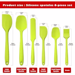 Conjunto de espátula de silicone antiaderente, Resistente ao calor, Espátula Creme, Raspador, Escova De Colher, Núcleo De Aço Inoxidável, Utensílios De Cozinha, 6Pcs - Wolf Magazine