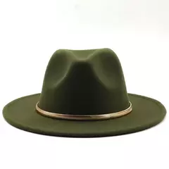 Chapéu alto Derby Igreja simples aba larga para homens e mulheres, Panamá Solid Felt Fedoras, Fedoras preto e verde, Boné de lã artificial Jazz Blend - loja online