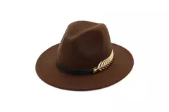 Chapéu Fedora feminino com cinto de pérolas, boné Trilby Vintage, chapéu Panamá de feltro, lã quente, jazz feminino - loja online