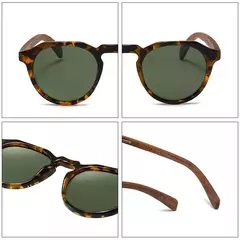 GCV-Óculos de sol polarizados em madeira de noz ultraleve para homens e mulheres, Hawksbill Frames, Leopard Grain, marca avançada, moda delicada, feminina - Wolf Magazine