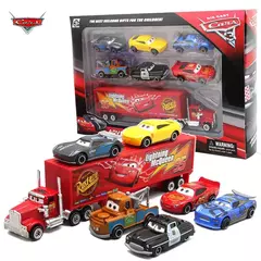 Disney-Diecast brinquedo modelo de carro metálico para meninos, carro Pixar 3, relâmpago MC, rainha Jackson Storm, Mack Truck 1:55, presente de Natal, conjunto de 7pc