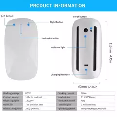 Silencioso Magic Mouse sem fio recarregável, Bluetooth, Laser, Computador, Magro, Ergonômico, PC, Apple MacBook, Microsoft, Magic - Wolf Magazine