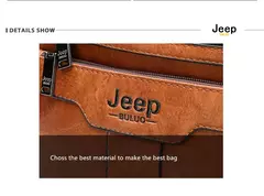 Imagem do JEEP BULUO-Bolsas de Ombro Crossbody para Homens, Bolsa De Couro Dividido, Bolsa De Mensageiro De Negócios, Bolsa De Alta Qualidade, Moda Quente