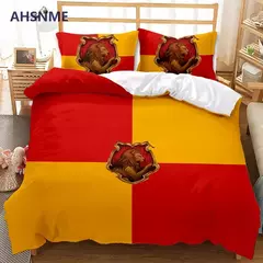 Ahsnme-conjunto de roupa de cama hpter e conjunto de roupa de cama de alta definição com capa de colcha impressa para ru, au, ue, king size, mercado - Wolf Magazine