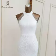 Imagem do Vestido De Noite De Sereia Prateado Para Mulheres, Vestido De Festa Sexy, Vestido De Noiva