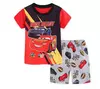 Conjunto de pijamas de manga curta infantil Pijamas de algodão, pijamas de carros, pijamas de verão, conjuntos de bebês meninos, meninas, crianças, novo