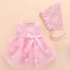 Conjunto infantil de renda, vestido e roupas para meninas de 3 e 6 meses, bebê recém-nascido, festa de aniversário, batizado na internet