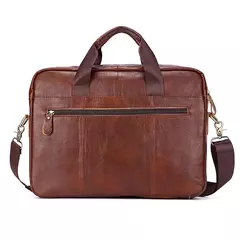 Imagem do Bolsas casuais de couro genuíno para homens, sacos para laptop, sacos masculinos de viagem de negócios, bolsa de ombro masculina