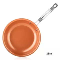 Lmetjma frigideira antiaderente 20 24 28cm frigideira com revestimento de titânio cerâmica redonda cobre ovo pan cozinha panelas kc0459 - comprar online