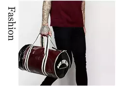 Saco de ginástica esportiva com bolso para homens e mulheres, Bolsas de ombro com sapatos, Fitness Training, bolsa de viagem de couro impermeável