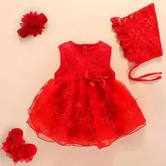 Conjunto infantil de renda, vestido e roupas para meninas de 3 e 6 meses, bebê recém-nascido, festa de aniversário, batizado