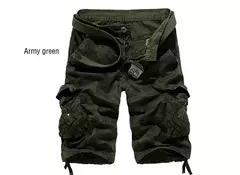 Imagem do Shorts de camuflagem para homens soltos, calças curtas militares camufladas, tamanho EUA, verão, 2024