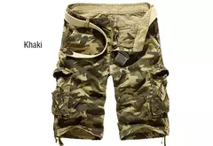 Imagem do Shorts de camuflagem para homens soltos, calças curtas militares camufladas, tamanho EUA, verão, 2024